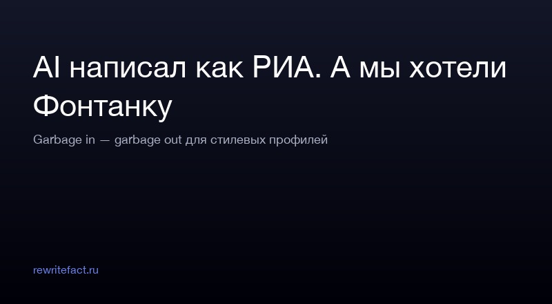 AI написал как РИА. А мы хотели Фонтанку