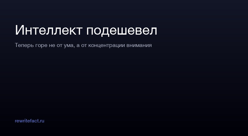 Интеллект подешевел