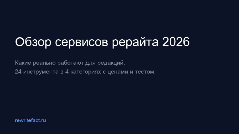 Обзор сервисов рерайта 2026